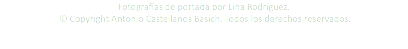 Fotografías de portada por Lina Rodríguez. © Copyright Antonio Castellanos Basich. Todos los derechos reservados.